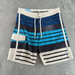 Billabong Board Shorts Mens 34 Blue Stripe Taj Burrow Platinum X Surf Swimwear